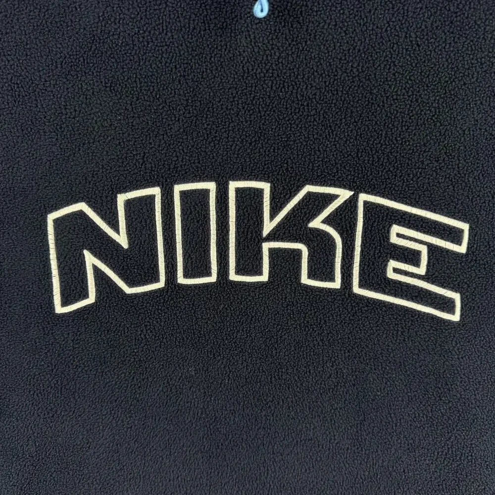 Vintage Nike Hoodie Mens XL Navy Blue Fleece Pullover Kangaroo Pocket Sweatshirt